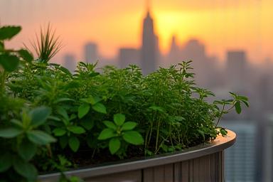 Wind-resistant vertical garden on high-rise balcony