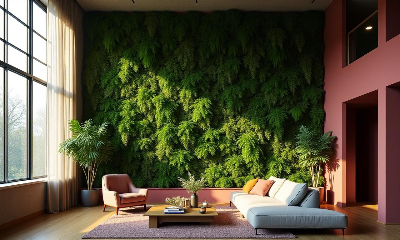Vertical garden installation in a modern loft